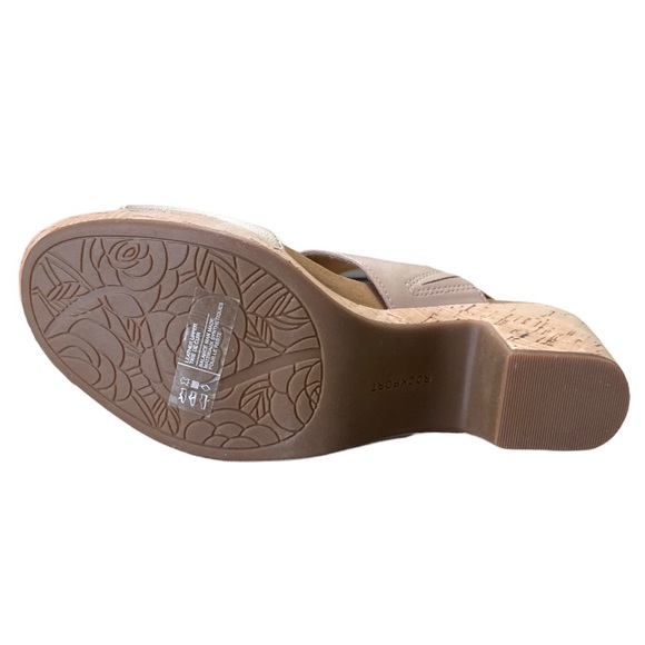 * SOLD * Rockport Nude and Silver Two-band Vivianne Leather Sandal - Size 9.5 - Picture 10 of 11